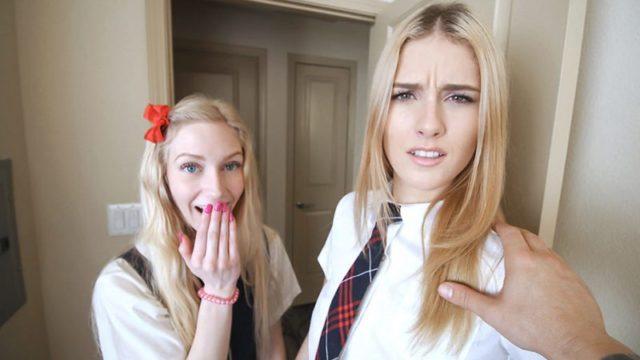 Mazzy Grace and Emma Starletto - Sleepover Study And Fuck