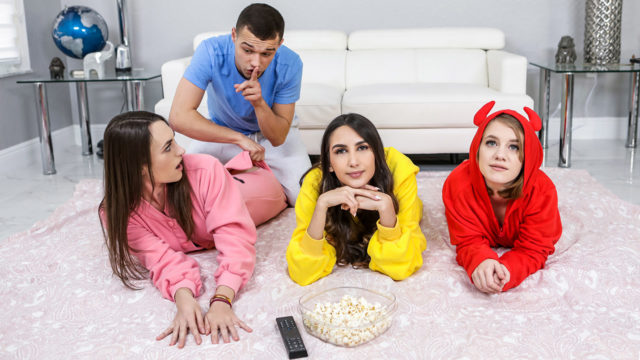 Natalia Nix ,  Dakota Burns, Dani Damzel - Stepbrother Crashes Slumber Party